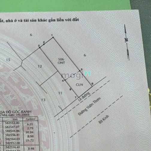 Hình ảnh Bình Chánh, Đất thổ cư 283m2 Mặt tiền đường Vườn Thơm, chỉ 6.7 tỷ