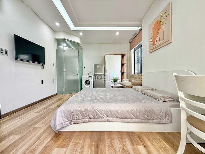 Hình ảnh Studio 35m2 đầy đủ nội thất máy giặt riêng ban côngCo.opmart Nhiêu Lộc