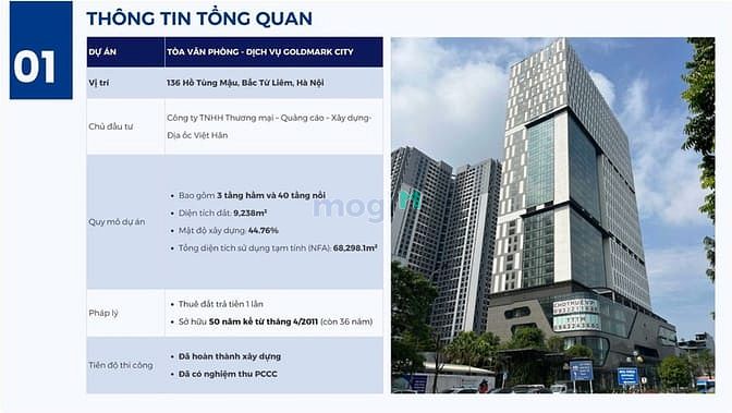 Hình ảnh Toà văn phòng - dịch vụ Goldmark city