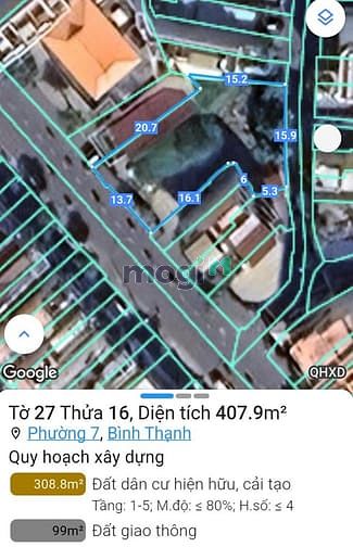 Hình ảnh Bình Thạnh, Bán đất Tróng mặt tiền Hoàng Thám, DT 310m2 chỉ 95 tỷ