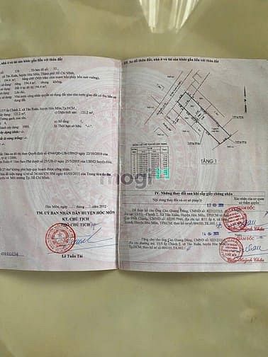 Hình ảnh Hóc Môn, Bán đất Mặt Tiền Tân Xuân 4, DT 6.5x30m # 195m2