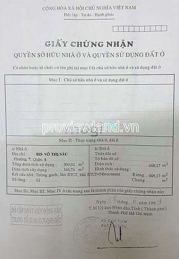 Hình ảnh Bán đất mặt tiền đường Võ Thị Sáu, Q3 cũ, 668m2 đất, khu VIP, 199 tỷ