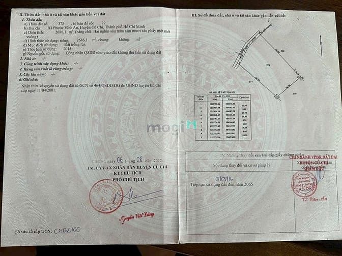 Hình ảnh Bán đất xã phước vĩnh an, diện tích tổng 2 sổ là 4600m