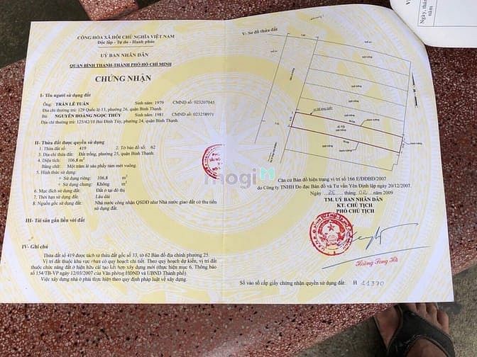 Hình ảnh Bán lô đất đẹp (4,1x26) Ung Văn Khiêm p25 Bình Thạnh HUTECH - TÂN CẢNG