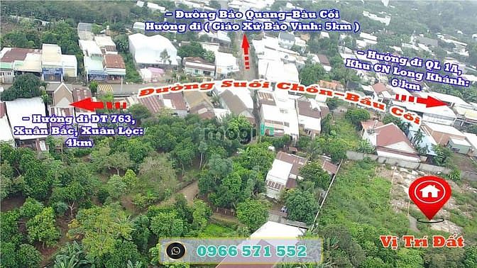 Hình ảnh 200 m² Đất Thổ Cư Ngay Chợ Bầu Cối P Bảo Vinh, ĐN, giá chỉ 4,9tr/m²