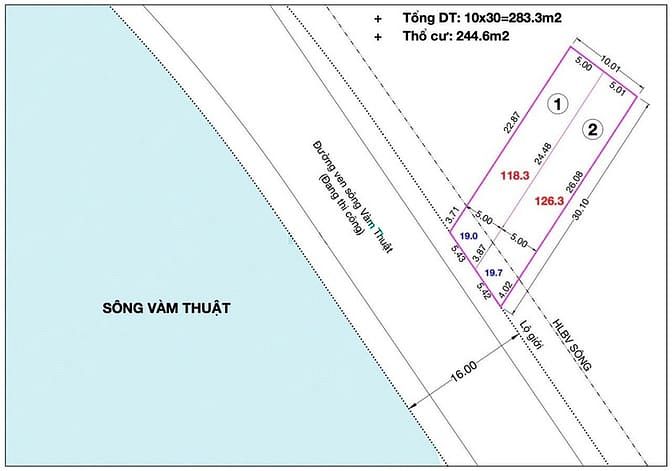 Hình ảnh Quận 12, Đất thổ cư Mặt Sông Vàm Thuật, Vườn Lài, DT 10 x 30m