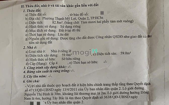 Hình ảnh Bán Đất thổ cư Quận 2 Cách Nguyễn Thị Định 20M đất ngang ~6M