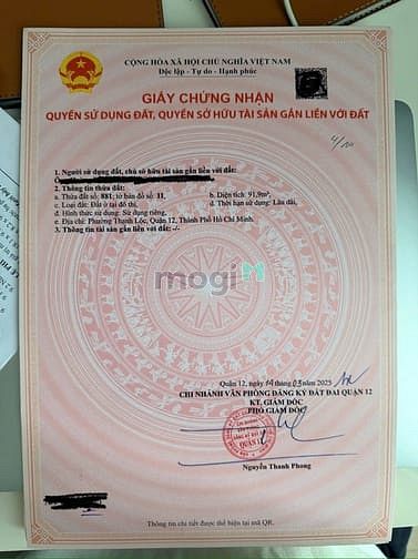 Hình ảnh Đất mặt tiền đường Thạnh Lộc 39, DT:4Mx23M, hướng tây bắc