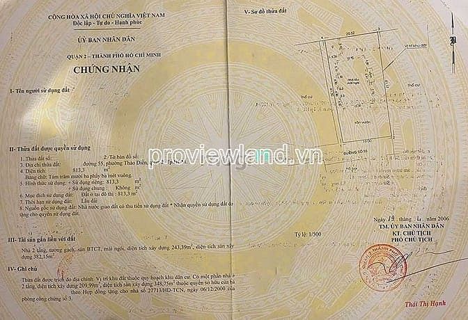 Hình ảnh Bán đất đường số 55 Thảo Điền, 784,69 m², ngang 19m, nở hậu, 162 tỷ