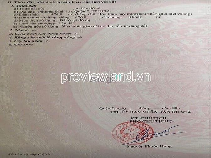 Hình ảnh Bán gấp lô đất Quận 2, Đường Số 11 - Trần Não, 477m2 thổ cư, đường 8m