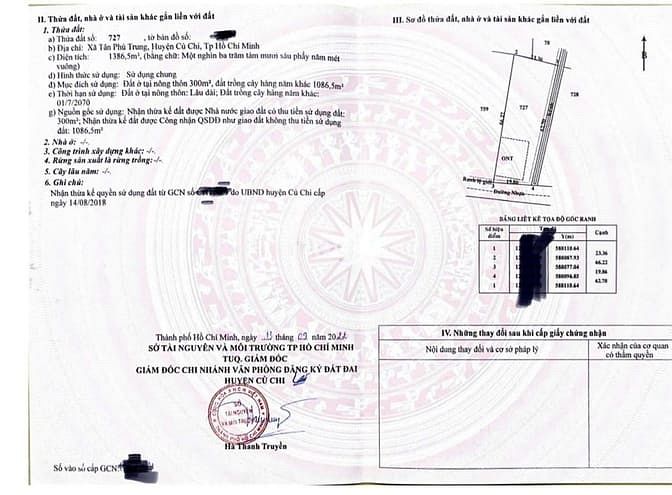 Hình ảnh Bán đất 1400m2 tại Nguyễn Thị Lắng, Tân Phú Trung, Củ Chi, giá 7,5 tỷ.