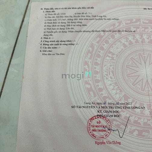 Hình ảnh Bán 113m2 đất thổ cư mặt tiền đường A11B, Khu Dân Cư Tân Đức