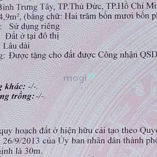Hình ảnh Bán Đất thổ cư Mặt Tiền Đường Lê Văn Thịnh Quận 2 đg 30M ngang 7m