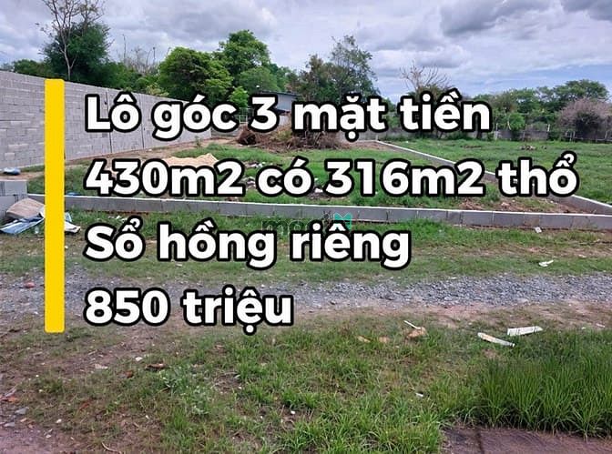 Hình ảnh đất ngộp củ chi 3 mặt tiền , 430m2 có sẵn 316m2 thổ cư