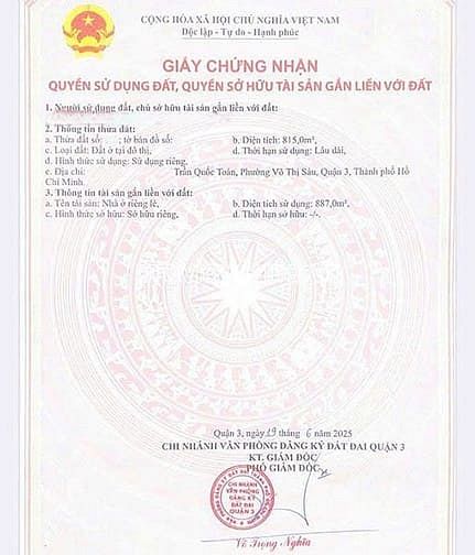 Hình ảnh Bán đất vàng Trần Quốc Toản Q3, 815m2, ngang 16.2m, xây 2 hầm, 12 lầu