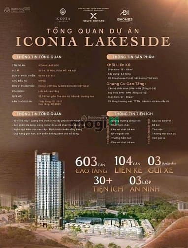 Hình ảnh Trang Chủ MB66.COM Chính Thức ICONIA LAKESIDE (MIPEC 54 TỐ HỮU) Giá Dự Kiến 110Tr/m2