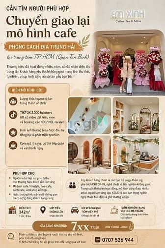 Hình ảnh Sang nhượng quán cafe mặt tiền đường cmt8 tân bình, vào là kinh doanh