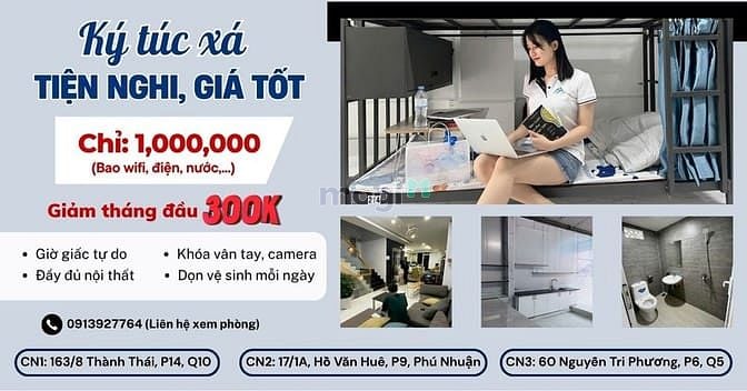 Hình ảnh KTX giá rẻ Q5, Q10 - chỉ từ 1 TRIỆU/THÁNG