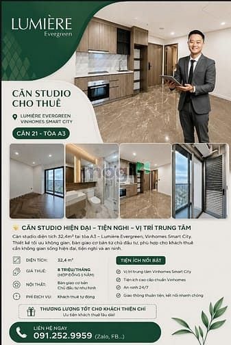 Hình ảnh Cho thuê Studio Lumiere Evergreen