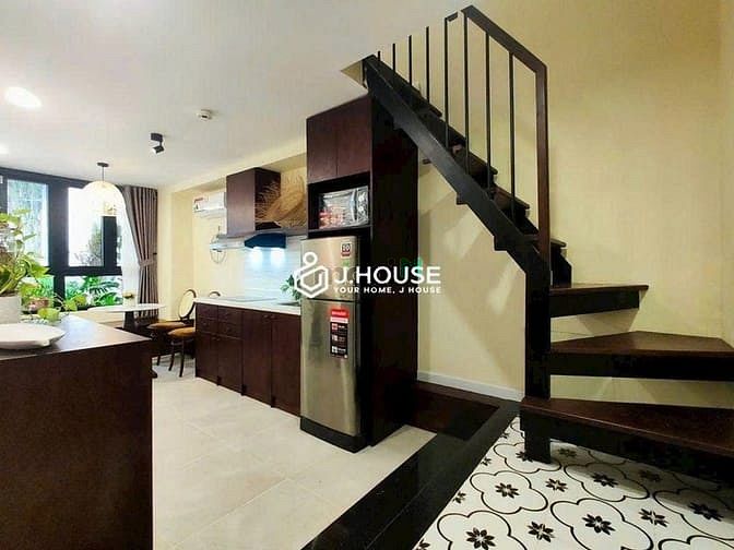 Hình ảnh 🎉Duplex 1PN Cao Cấp , NT Đầy Đủ Tone Gỗ Nâu Mix Đèn Vàng Ấm Cúng