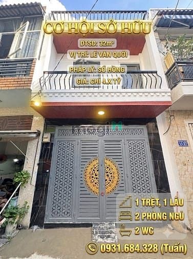 Hình ảnh Nhà 1 trệt 1 lầu Lê Văn Quới Bình Tân, 58m2 sử dụng, 2 phòng ngủ, đẹp