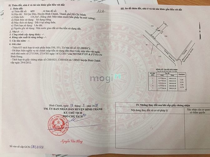 Hình ảnh Bán đất thổ cư, đã có sổ tại Xã Quy Đức, Bình Chánh. Bank hỗ trợ 90%