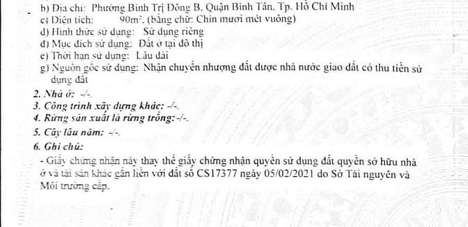 Hình ảnh Đất thổ cư mặt tiền 21A - 4 x 22.5 - P.BTĐ B