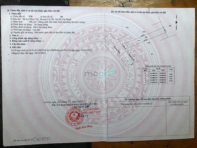 Hình ảnh Bán đất Củ Chi - TP Hồ Chí Minh giá 2,3 tỷ_206m2