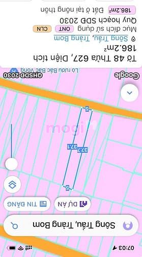 Hình ảnh bán đất sổ riêng thổ cư 186m2 tại sông trầu trảng bom