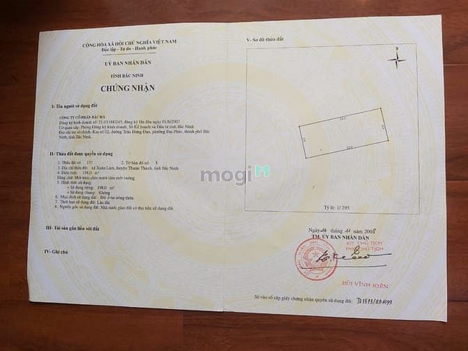 Hình ảnh Nợ cần bán 198m2 đất sổ đỏ KDT Bắc Hà, Thuận Thành, Bắc Ninh