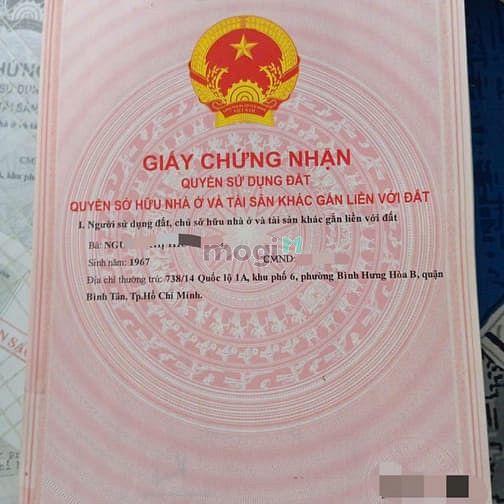 Hình ảnh Bán nhà hẻm 738/14 QL1A, P.BHHB, Bình Tân, 3x16m, 1 lầu