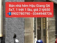 Hình ảnh Bán nhà hẻm Hậu Giang P11, Q6 xây 2 tấm giá 2,65 tỷ