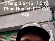 Hình ảnh BÁN NHÀ ở Phan Huy ích 54m2 Nhà 5 tầng 3.6 m × 15 m =7.5 tỷ Phường 12
