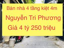 Hình ảnh Bán nhà 4 tầng Nguyễn Tri Phương, kiệt 4m