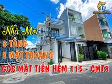 Hình ảnh Bán nhà 3 tầng Bình Thủy|Hẻm 115 (9M) CMT8|2 Mặt tiền nở hậu|4,79T|