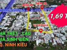 Hình ảnh Bán nhà Trệt lầu Ninh Kiều|Hẻm 68 CMT8|Góc 2 mặt tiền hẻm|1,69T