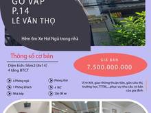 Hình ảnh Gò Vấp – P14 – Hẻm xe tải 5 tấn – Lê văn Thọ – 4 Tầng – 7.5 Tỷ