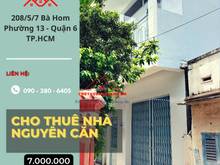 Hình ảnh Cho Thuê Nhà Nguyên Căn 1 Trệt, 1 Lầu (3.85m x 9m), 208/5/7 Bà Hom Q.6