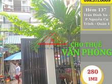 Hình ảnh Cho Thuê Tầng Hầm - Trệt - Lầu làm Văn Phòng Hẻm 137 Trần Đình Xu, Q.1