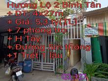 Hình ảnh Cần bán dãy trọ hẻm xe hơi Hương lộ 2 Binh Tân 216m2 sổ hồng thu 14tr