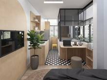 Hình ảnh STUDIO tone gỗ cửa kính cực sang gần Lotte quận 7