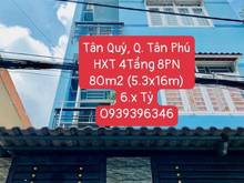 Hình ảnh Hẻm Xe Tải, 4Tầng BTCT 8PN, 80M2 (5.3x16m) Sát Aoen Tân Phú