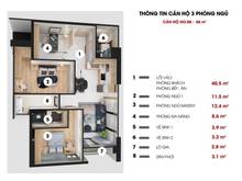 Hình ảnh Cần xử lý gấp 3PN 86m2, full nội thất cao cấp, giá bán 2ty050