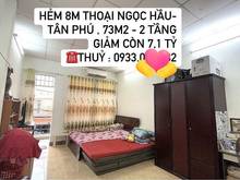 Hình ảnh Hẻm 8m Thoại Ngọc Hầu - Tân Phú, 73m2 - 2 tầng chỉ 7,1 tỷ TL