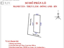 Hình ảnh Bán nhanh lô đất 46,6m2 tại thôn Mạnh Tân, xã Thụy Lâm, Đông Anh, HN.