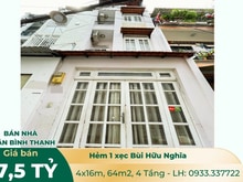 Hình ảnh Bán Nhà Quận Bình Thạnh, Hẻm Bùi Hữu Nghĩa, 64m2, 4 Tầng