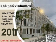 Hình ảnh Nhà phố Manhattan 84m2 chỉ 20tr nguyên căn