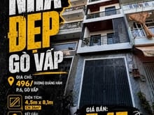 Hình ảnh Nhà đẹp 4,5x8,1m, 4 tầng ST, HXH Dương Quảng Hàm, P6, giá 7,45 tỷ TL.