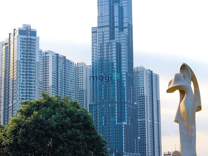Cuối đường Trần Não hướng nhìn sang Landmark 81. Buổi sáng. Phường An Lợi Đông