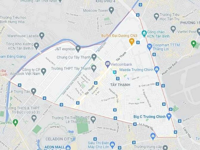 Bản đồ quy hoạch phường Tây Thạnh